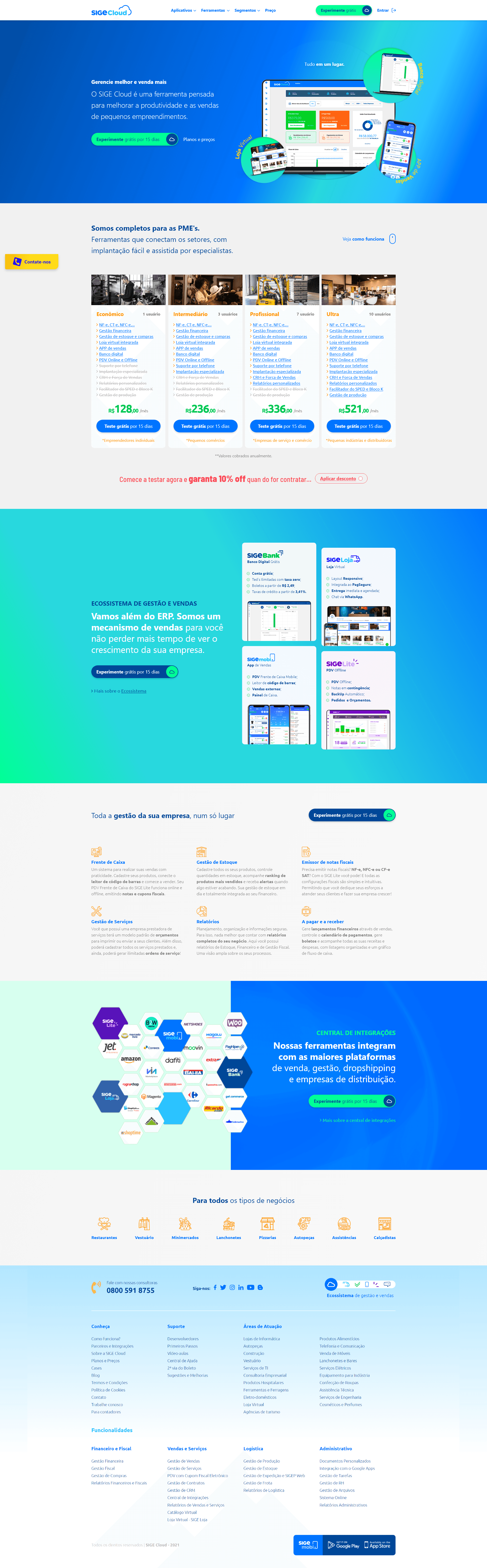 SIGE Cloud — website principal do grupo
